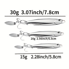 5pcs Electroplated Jigbaits with Rotating Sequin Sea Fishing Tackle 15g 20g 30g