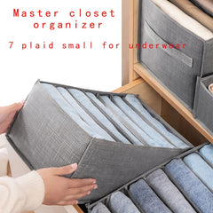 1 Pc Gray Clothes Storage Box Organizer With Grids Wardrobe Container