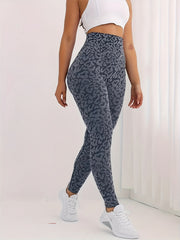 Leopard High Waist Butt Lifting Yoga Leggings Slim Fit Tummy Control Pants
