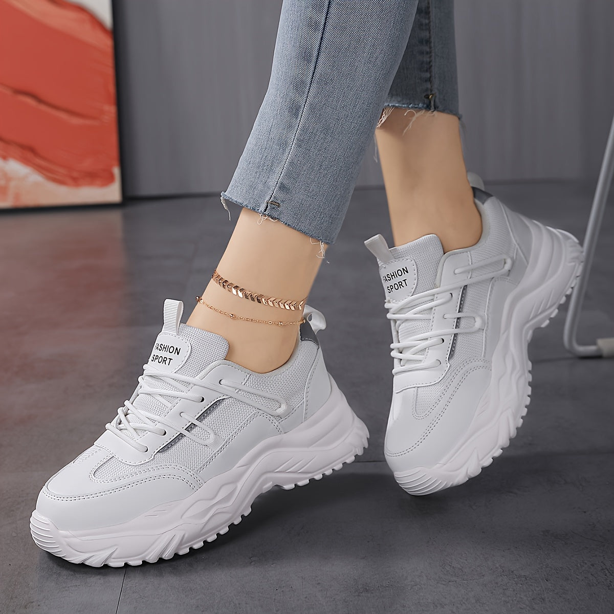 Women's Chunky Sneakers Shock Absorption Running Shoes