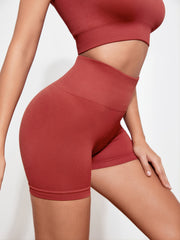 2-Piece High Stretch Sport Bra & Biker Shorts Set for Women
