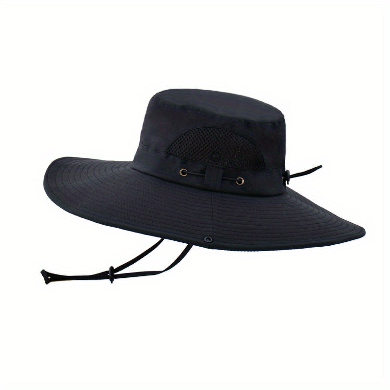 Men's Foldable Denim Bucket Hat with Hood Rope