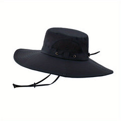 Men's Foldable Denim Bucket Hat with Hood Rope