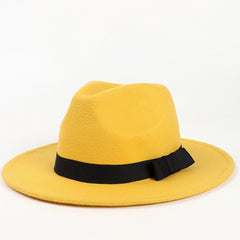 Wide Brim Fedora Hat Solid Color Women's Accessories Gift