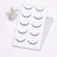 5 Pairs Brown Natural Spiky Cross False Eyelashes