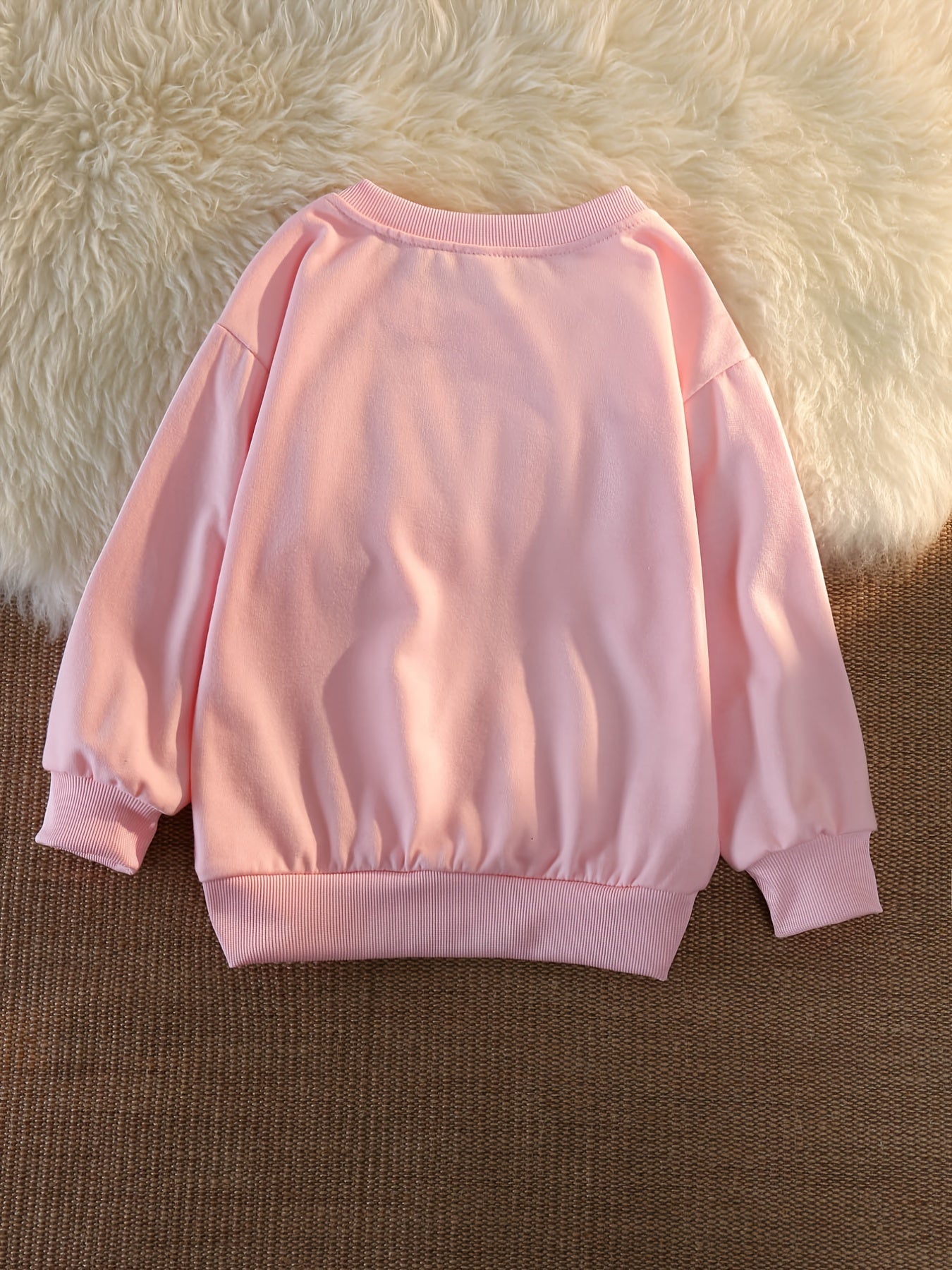 Girls Butterfly Print Pullover Round Neck Long Sleeve Loose Sweatshirt Top