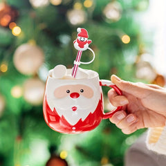 12pcs Christmas Silicone Straw Cover Reusable Straw Plug for Cup AC