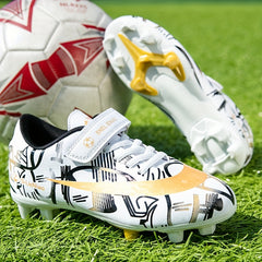 Youth Spiked Football Boots, Hook & Loop Fastener, Anti-Skid, Breathable