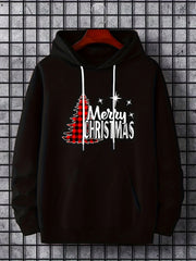 Christmas Print Hoodie Men Graphic Hooded Pullover Autumn Winter