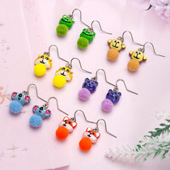 12 Pairs Funky Animals Cartoon Earrings for Men Women Boys Girls