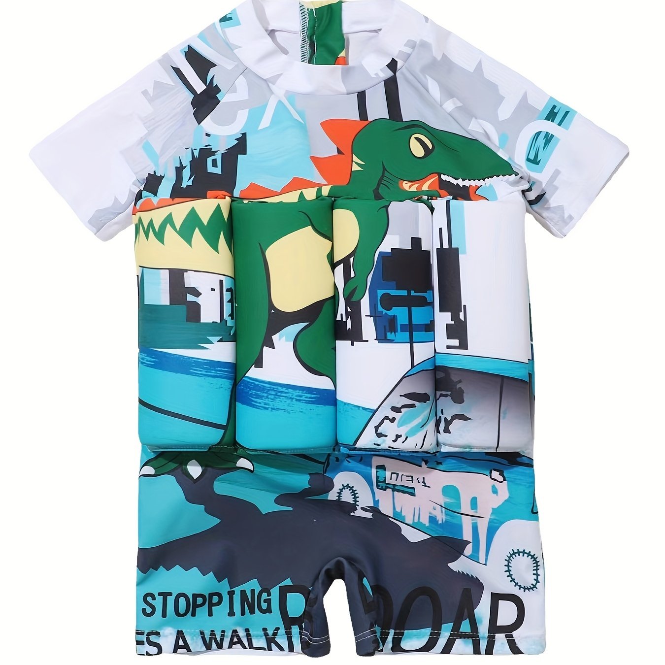 Cute Dino Print Swimsuit for Kids