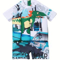 Cute Dino Print Swimsuit for Kids