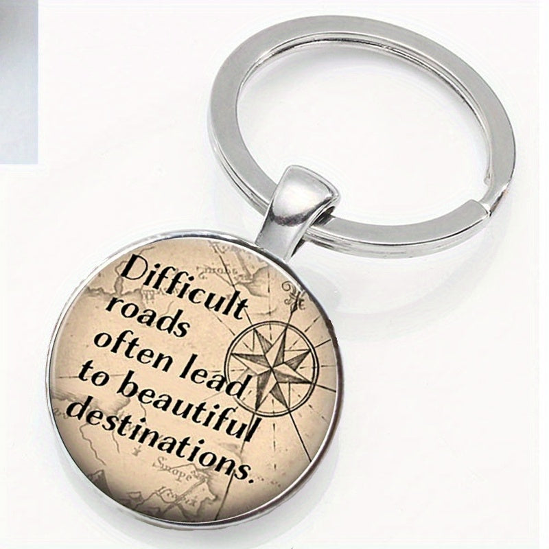 Motivational Gemstone Keychain: Live in the Moment