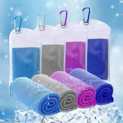 4pcs Cooling Towels with Storage Bag Quick Drying Towel for Yoga