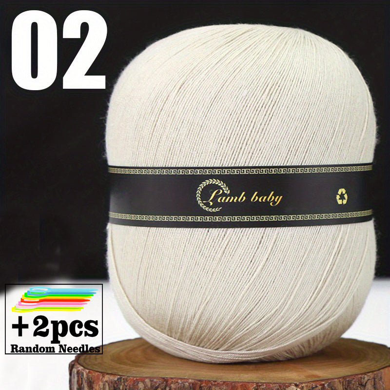 Solid Silk Yarn & Green Needles Set for Crocheting Knitting - 150g