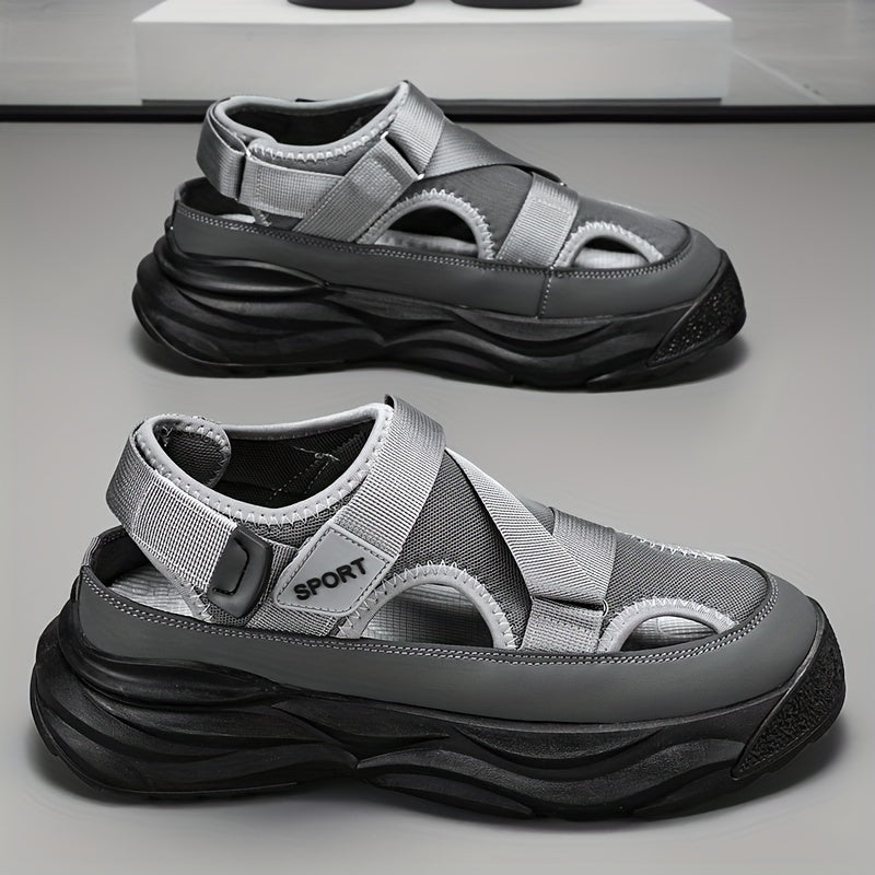 Men's Platform Sandals Non Slip Closed Toe Outdoor Beach Shoes