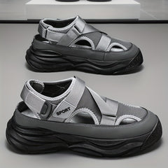 Men's Platform Sandals Non Slip Closed Toe Outdoor Beach Shoes