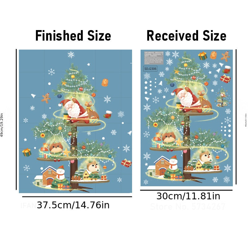 Christmas Decoration Stickers Snowman Wreath Xmas Year Door Wall Party Decor
