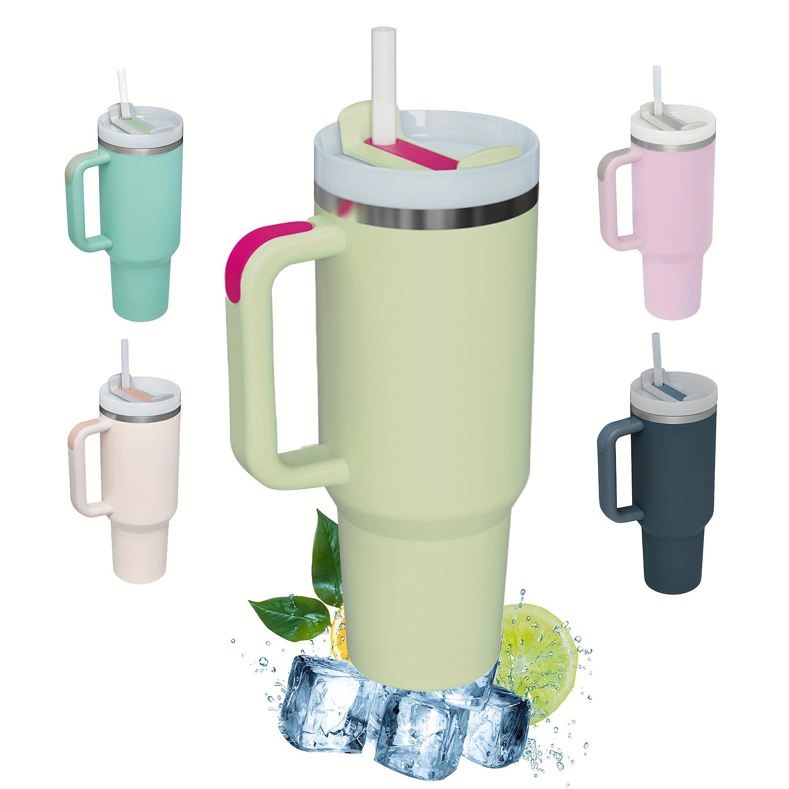 40oz Insulated Tumbler Straw Vacuum Sealed Cold Hot Iced Drinks