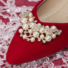 Pearl & Rhinestone Pointed Toe Flats