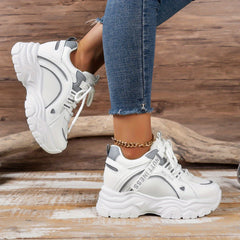 Women's Chunky Sports Sneakers Mesh Height Increased Casual Shoes