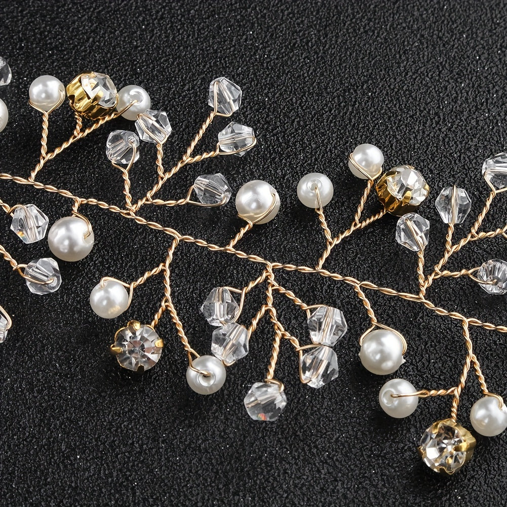 Crystal Rhinestone Beads Headpiece Hairband Bridal Jewelry