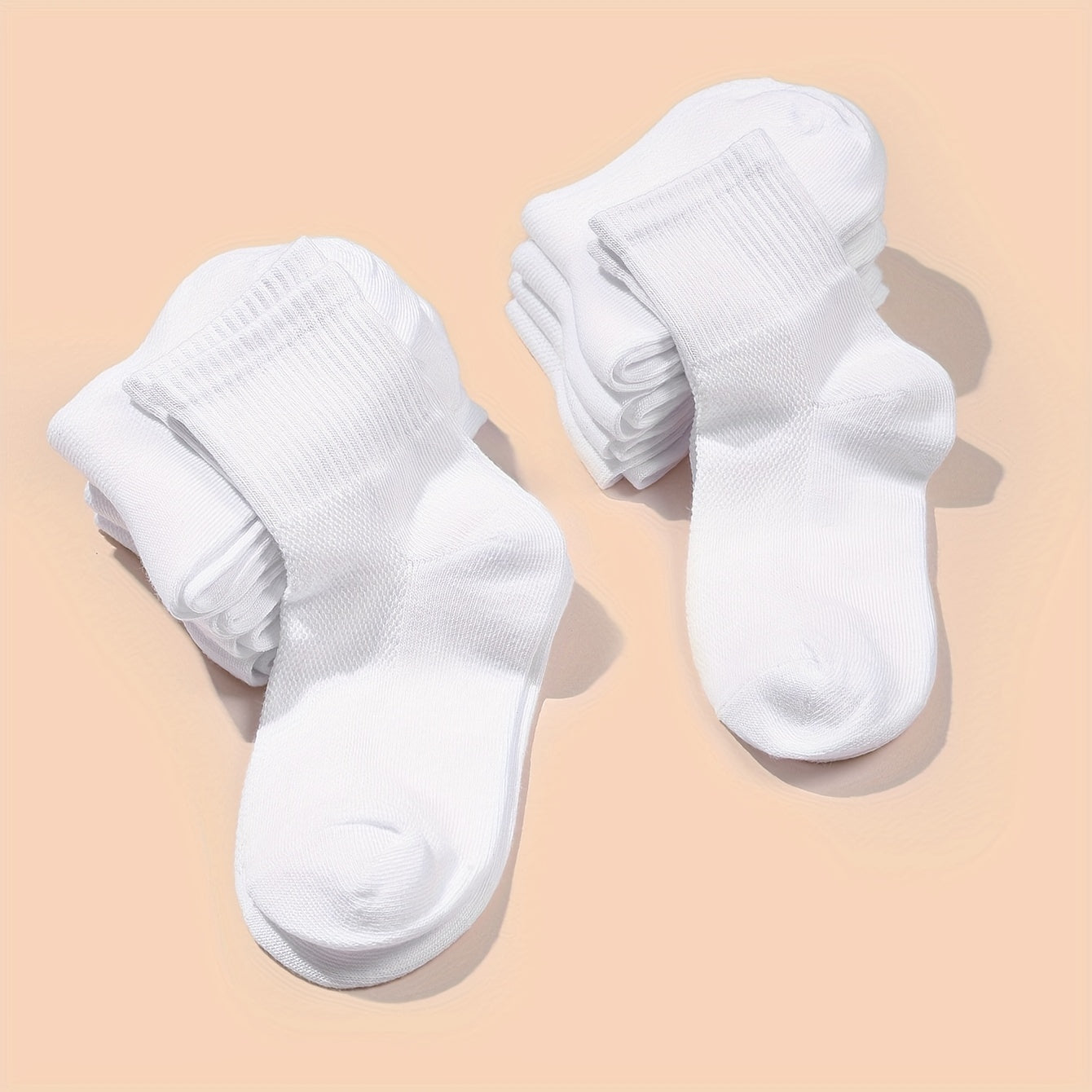 10 Pairs Kids Crew Socks Soft Breathable Children's Daily Wear Socks
