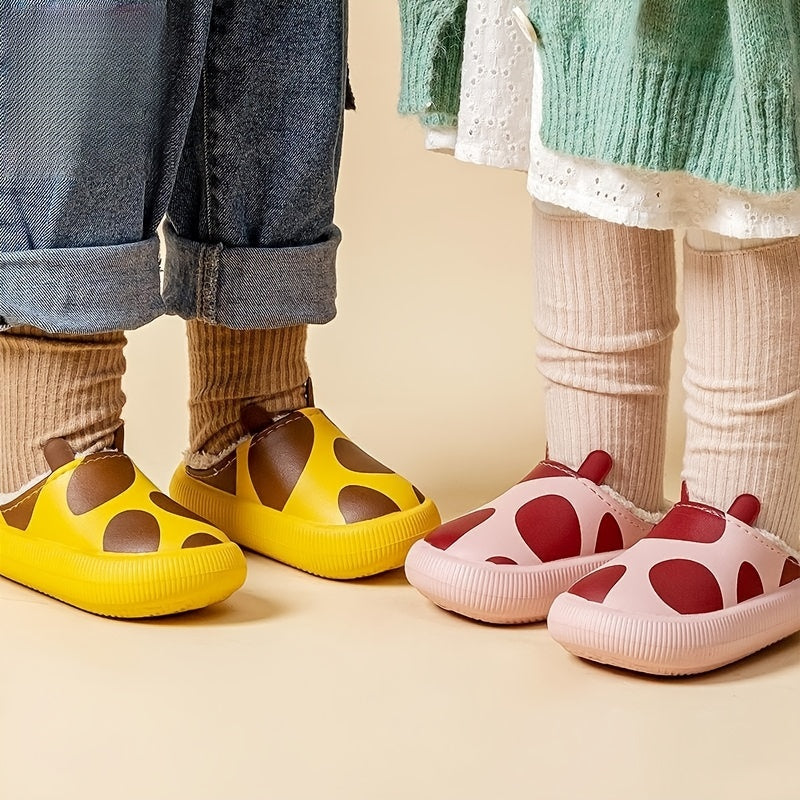 Cute Furry Animal House Shoes for Kids Non-Slip Soft Walking Shoes for Winter