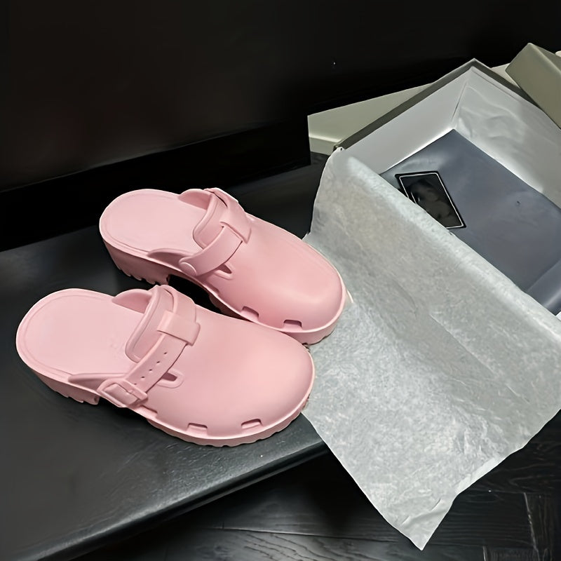 Women's Solid Sports Sandals Wear Resistance Non Slip Soft Outdoor Slippers