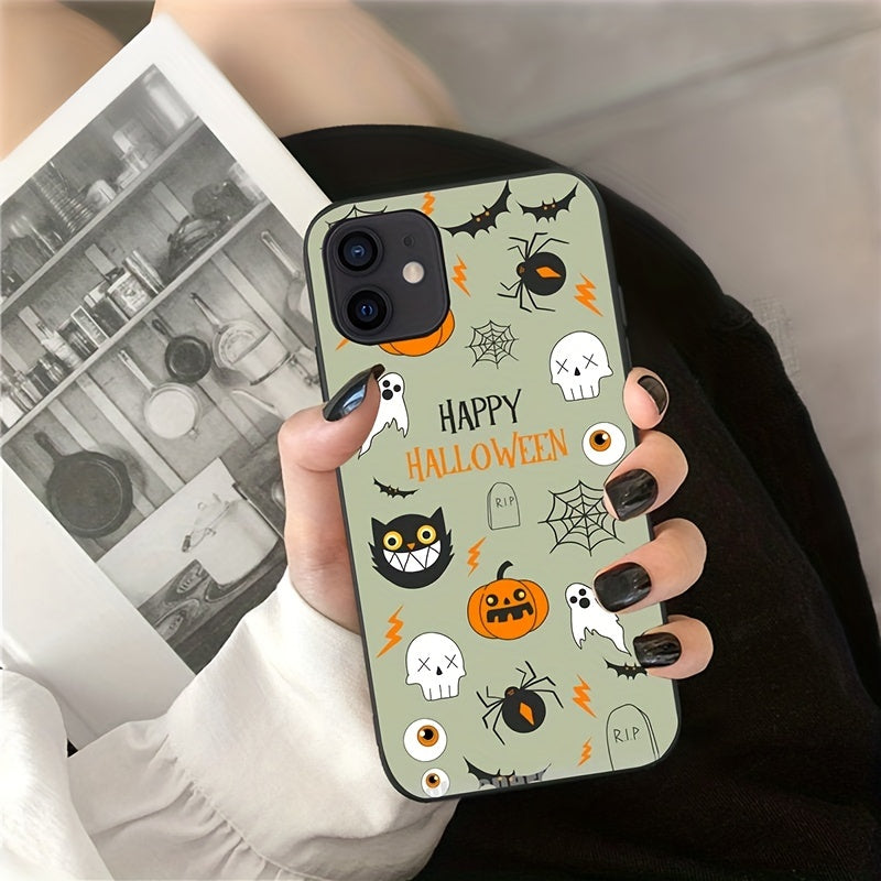 Halloween Scary Pumpkin Bat Pattern Anti-Scratch Case iPhone 11 12 13 14 Pro