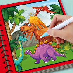 Reusable Magic Watercolor Book for Kids Educational Coloring Set Dinosaur Ocean