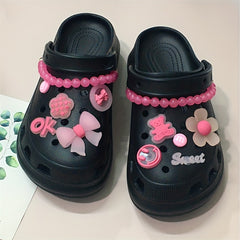 Pink Bear Shoe Charms for Clogs Garden Shoes DIY Accessories