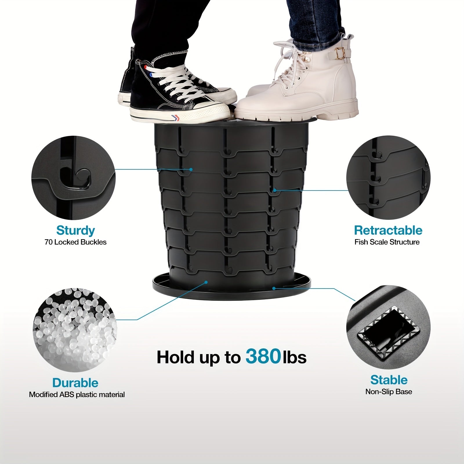 1pc Portable Toilet for Travel Adjustable Height Camping Toilet