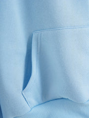 Sporty Zipper Kangaroo Pocket Sweatshirt Long Sleeve