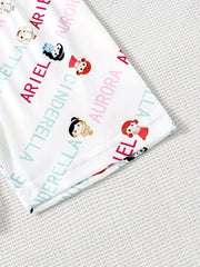 5pcs Girls Cartoon Print Bike Shorts & Stretchy Casual Shorts For Kids
