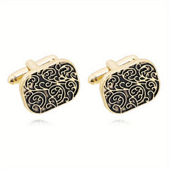 Creative Floral Striped Cufflinks for Men