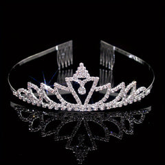 Rhinestone Headband Queen Crown Tiara Head Jewelry Bridal Wedding Hair Access