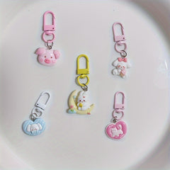 Animal Mini Keychain Pendant Rabbit Cat Keyring Earphone Case Decoration