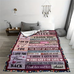 Soft & Warm Envelope Print Blanket for Niece from Aunt - Perfect for Couch Sofa