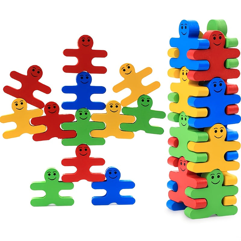 Wooden Balance Villain Blocks Montessori Toys for Toddlers