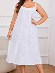 Nightdress Women's Plus Solid Embroidered Cami Sleep Dress