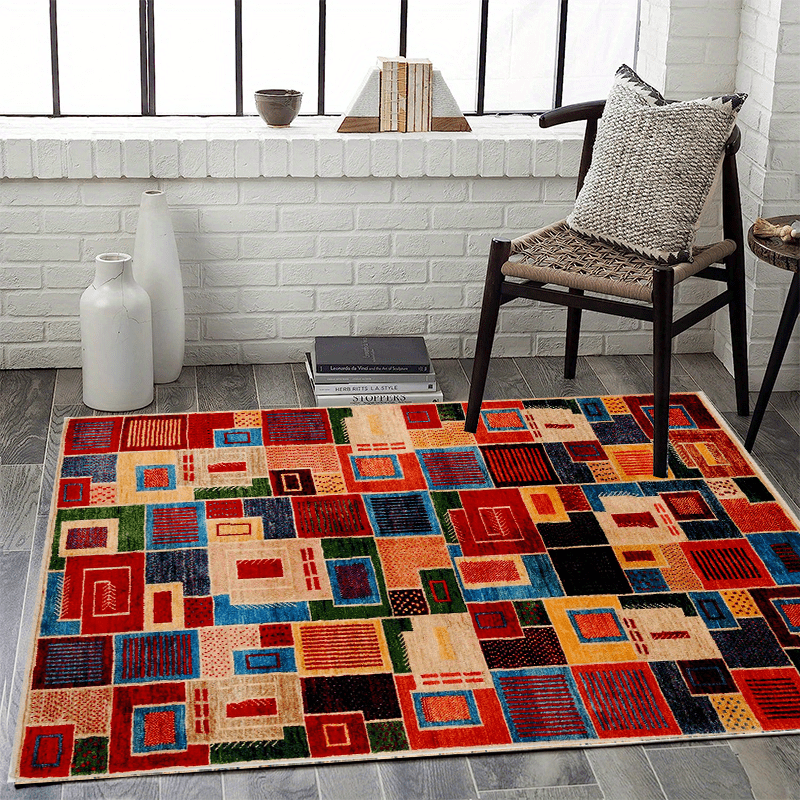 American Style Checkered Large Carpet Floor Mat - Home Decoration