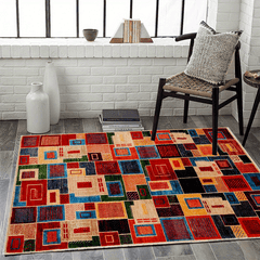 American Style Checkered Large Carpet Floor Mat - Home Decoration