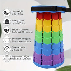 Ultralight Telescopic Stool for Camping & Fishing, Supports Up To 550lbs