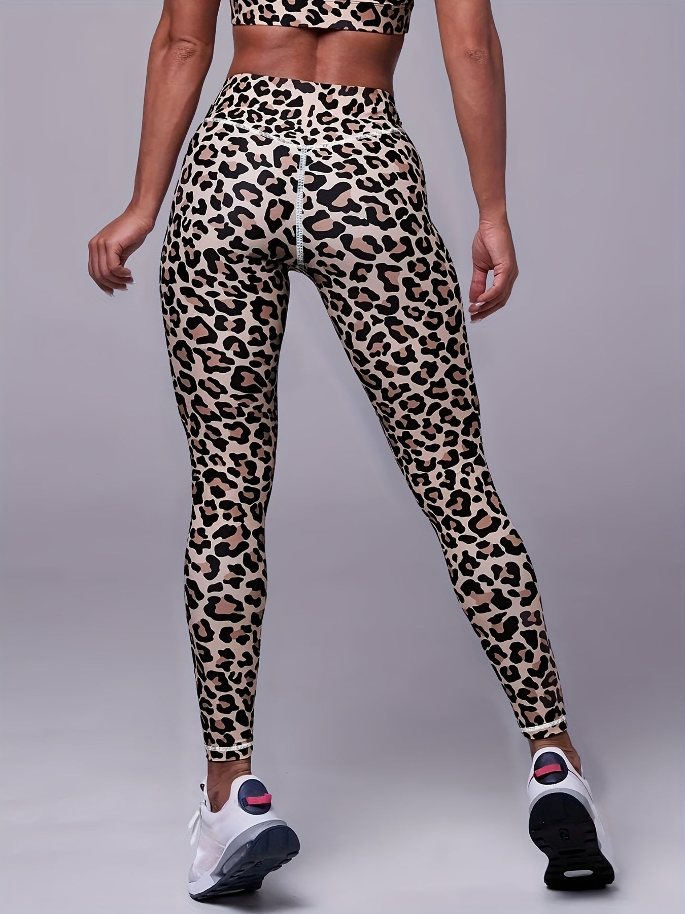 Leopard Print Sports Leggings High Waist Stretch Skinny Running Pants