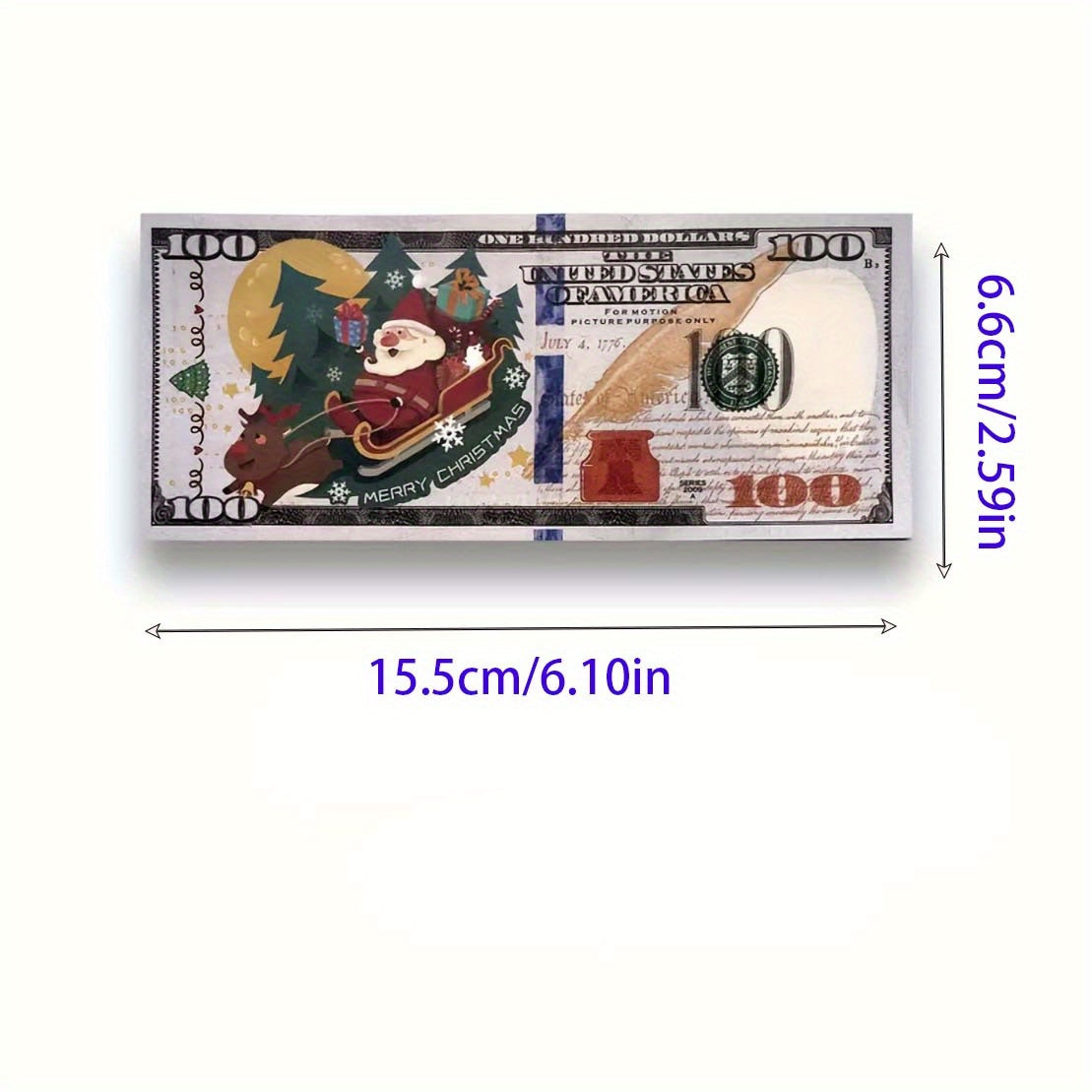 Christmas Paper Money Fan 100-600pcs Festive Santa Snowflakes Gift Boxes