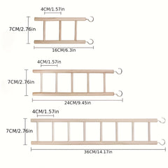 Wooden Parrot Toy Stand with Hamster Ladder