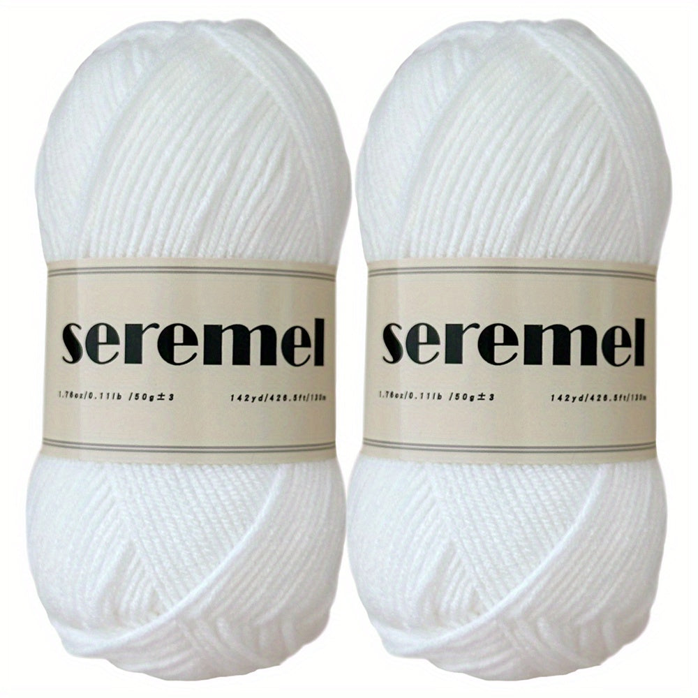 2pcs 100g 280 Yards Soft 4 ply Acrylic Yarn Skeins for Crocheting & Knitting