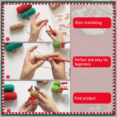 Crochet Material Bag Christmas Snowman Deer DIY Decoration Christmas Gift