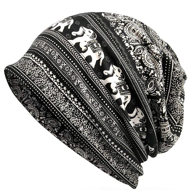 Men's Geometric Patterns Mix Baggy Slouchy Chemo Sleep Beanie Hat Skull Cap